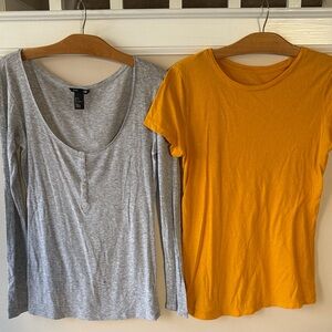 Bundle of two Gray and Yellow Women's Tops Set
